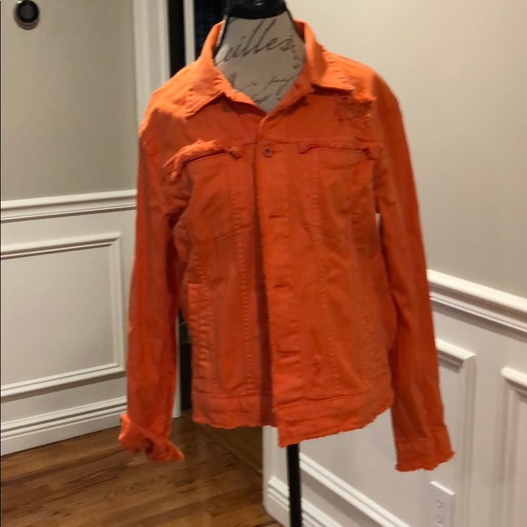 jean jacket orange